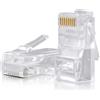 VulTech SN21405 50 (pezzi) connettori plug RJ45 8P8C Cat 5e Cat5e 1Gbps trasparenti passanti per cavo di rete ethernet LAN