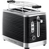 Russell Hobbs Tostapane Nero - 2 Fette - Struttura lucida color Nero; Fessure per toast extra larghe; 6 livelli di doratura; Funzione di Scongelamento e Riscaldamento; 1050W Inspire 24371-56