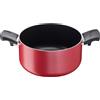 LAGOSTINA Pentola a Induzione Casseruola Antiaderente Fonda 2M cm 20 con 2 Manici in Bachelite colore Rosso - Cucina Mediterranea
