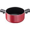LAGOSTINA Pentola a Induzione Casseruola Antiaderente Fonda 2M Ø cm 24 con 2 Manici in Bachelite colore Rosso - Cucina Mediterranea