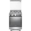 De Longhi Cucina a Gas 4 Fuochi Forno Elettrico Ventilato con Grill 69 Litri 60x60 cm colore Inox - DGX 64 LSG