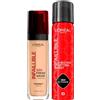 L'Oreal Paris L'Oréal Paris Infaillible Fondotinta Liquido 32H Fresh Wear SPF 25 Waterproof con Vitamina C Colore 220 Sable Sand + Spray Fissante 3-Second Setting Mist per Trucco Viso No-Transfer 75ml - 2 Flaconi