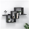 LBSIGN Mensola Sospesa 3 Vani A Cubo Design Moderno 120x22x80 Elena Antracite