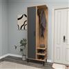 LBSIGN Mobile Ingresso Cappottiera 60 Cm Con Anta Laterale Freia Rovere E Antracite