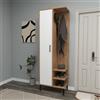 LBSIGN Mobile Ingresso Cappottiera 60 Cm Con Anta Laterale Freia Rovere E Bianco