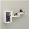 LBSIGN Mensola Sospesa Design Moderno 78x20x33 Berry Bianca