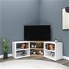 LBSIGN Mobile TV Ad Angolo Design Moderno Con Vani A Giorno Donna Rovere E Bianco