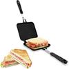 Agatige Padella a doppia faccia, antiaderente Tortilla Sandwich Maker Pancake Pan per la colazione, macchina per toast con manici Padella per grigliate colazione