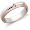 Gioielleria Lucchese Oro Fede Nuziale Oro Bianco Rosa con diamante FAD140BR
