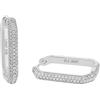 JOOP! Orecchini a cerchio da donna in argento Sterling 925, con zirconi sintetici, 2,6 cm, bianchi, forniti in una confezione regalo per gioielli, 2038938, Piazza