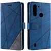 Vankii Cover per Motorola Moto G8 Power Lite, Flip Caso Libro Premium Portafoglio Custodia in Pelle PU Magnetica,Custodia Pelle Sintetica TPU Silicone Antiurto,Funzione Supporto Slot Schede (Blu)