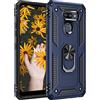 KOUYI Cover per LG K40S, Custodia Antiurto Grado Militare 360° Girevole Regolabile Ring Armor Bumper TPU Case Magnetica Supporto Silicone Custodie Protettiva per LG K40S (Blu)