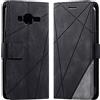 Vankii Cover per Samsung Galaxy J310/J3 2016, Flip Caso Libro Premium Portafoglio Custodia in Pelle PU Magnetica,Custodia Pelle Sintetica TPU Silicone Antiurto,Funzione Supporto Slot Schede (Nero)