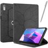Netany Rotating Custodia per Lenovo Tab P11 (2Nd Gen, 11.5 Pollice), con penna PU Pelle Flip Cover, con portapenne Supporto Rotazione 360 Protettiva Cover - Nero