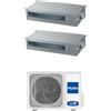 Haier CANALIZZATO SLIM Bassa pressione R32 Climatizzatore canalizzabile dual split inverter Wi-Fi - unità esterna 4 kW unità interne 9000+9000 BTU