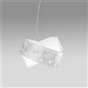Gea luce CAMILLA S/G - LAMPADARIO A SOSPENSIONE IN METALLO E VETRO FOGLIA ARGENTO 2 LUCI ATTACCO E27