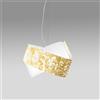 Gea luce CAMILLA S/G - LAMPADARIO A SOSPENSIONE IN METALLO E VETRO FOGLIA ORO 2 LUCI ATTACCO E27