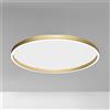 Gea luce AELA P/G - PLAFONIERA LED IN ALLUMINIO GOLD 3000K-4000K 3800-390lm 60W+12W DIMMERABILE D.80CM