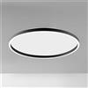 Gea luce AELA P/G - PLAFONIERA LED IN ALLUMINIO NERO 3000K-4000K 3800-390lm 60W+12W DIMMERABILE D.80CM