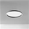 Gea luce AELA P/M - PLAFONIERA A LED IN ALLUMINIO NERO 3100-3200lm 3000-4000K 50W+10W D.60CM