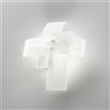 Gea luce FRIDA A/G APPLIQUE IN METALLO E VETRO SATINATO DECORATO FINITURA CROMO 2 LUCI ATTACCO E14