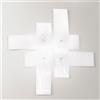 Gea luce FRIDA P/G APPLIQUE IN METALLO E VETRO SATINATO E BIANCO FINITURA CROMO 4 LUCI ATTACCO E27 91x91CM