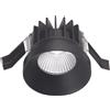 Gea luce GFA302- FARETTO DA INCASSO IN ALLUMINIO A LED 3000K 650LM 9W D.7CM NERO