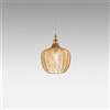 Gea luce CLEOFE S/10 - LAMPADARIO SOSPESO 1 LUCE ATTACCO E27 IN VETRO COLORE AMBRA D.24CM