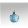 Gea luce CLEOFE S/10 - LAMPADARIO SOSPESO 1 LUCE ATTACCO E27 IN VETRO COLORE COBALTO D.24CM