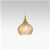 Gea luce CLEOFE S/11 - LAMPADARIO SOSPESO 1 LUCE ATTACCO E27 IN VETRO COLORE AMBRA D.23CM