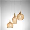 Gea luce CLEOFE S/3 -LAMPADARIO A SOSPENSIONE 3 LUCI ATTACCO E27 IN VETRO COLORE AMBRA