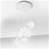 Gea luce CLEOFE S/6 -LAMPADARIO A SOSPENSIONE 6 LUCI ATTACCO E27 IN VETRO COLORE BIANCO