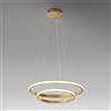 Gea luce IOLE S/2 - LAMPADARIO A SOSPENSIONE ORO LED 3000K 2000LM 40W DIMMERABILE 2 CERCHI