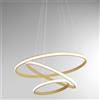 Gea luce IOLE S/3 - LAMPADARIO A SOSPENSIONE ORO LED 3000K 3000LM 60W DIMMERABILE 3 CERCHI