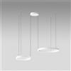 Gea luce CRISEIDE S/2D - LAMPADARIO A SOSPENSIONE 2 LUCI LED 3000K 3200LM 60W(25W+35W) DIMNERABILE BIANCO