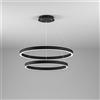 Gea luce CRISEIDE S/2G -LAMPADARIO A SOSPENSIONE 2 LUCI NERO A LED 3000K 3800LM 75W(35W+40W) DIMMERABILE