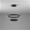 Gea luce CRISEIDE S/2P - LAMPADARIO A SOSPENSIONE 2 LUCI NERO A LED 3000K 3000LM 60W(25W+35W) DIMMERABILE