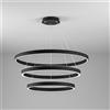 Gea luce CRISEIDE S/3 - LAMPADARIO A SOSPENSIONE NERO A LED 3 CERCHI 3000K 6700LM 125W(35W+40W+50W) DIMMERABILE
