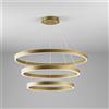 Gea luce CRISEIDE S/3 - LAMPADARIO A SOSPENSIONE ORO A LED 3 CERCHI 3000K 6700LM 125W(35W+40W+50W) DIMMERABILE