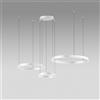 Gea luce CRISEIDE S/3D - LAMPADARIO A SOSPENSIONE 3 LUCI BIANCO A LED DIMMERABILE 100W(25W+35W+40W) 5300LM 3000K