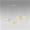 Gea luce CRISEIDE S/3D - LAMPADARIO A SOSPENSIONE 3 LUCI ORO A LED DIMMERABILE 100W(25W+35W+40W) 5100LM 3000K