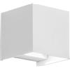 Gea luce GES1023- APPLIQUE LED 3000K-4000K-5500K 800LM 2X5W DOPPIA ILLUMINAZIONE IP65 COLORE BIANCO 12X12CM