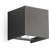 Gea luce GES1024- APPLIQUE LED 3000K-4000K-5500K 800LM 2X5W DOPPIA ILLUMINAZIONE IP65 COLORE GRIGIO ANTRACITE 12X12CM