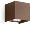 Gea luce GES1025- APPLIQUE LED 3000K-4000K-5500K 800LM 2X5W DOPPIA ILLUMINAZIONE IP65 COLORE MARRONE 12X12CM