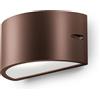 Gea luce GES1052- APPLIQUE DOPPIA EMISSIONE 1 LUCE ATTACCO E27 COLORE MARRONE IN ALLUMINIO IP54