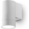 Gea luce GES1060- APPLIQUE 1 LUCE ATTCACO GU10 COLORE BIANCO IN ALLUMINIO IP54 H.11,5CM