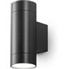 Gea luce GES1065- APPLIQUE 1 LUCE ATTCACO GU10 COLORE GRIGIO ANTRACITE IN ALLUMINIO IP54 H.16CM