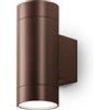 Gea luce GES1067- APPLIQUE 1 LUCE ATTCACO GU10 COLORE MARRONE IN ALLUMINIO IP54 H.16CM