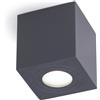 Gea luce GES1071- PLAFONIERA ALLUMINIO GRIGIO ANTRACITE QUADRATA 1 LUCE ATTACCO GU10 9X9CM