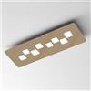 Gea luce BILBAO P/G - ACCIAIO PLAFONIERA TORTORA 8 LUCI ATTACCO GX53 80CM